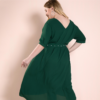 Plus Size Middle East Casual Green V-neck Women Dresses