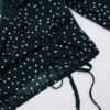 Womens Fashion V Neck Long Sleeve chiffon polka dot fabric crop tops