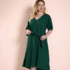 Plus Size Middle East Casual Green V-neck Women Dresses