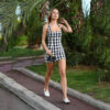 Women's Halter Belt Lattice Sling Wraps Buttock Dress