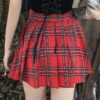 Women's irregular plaid Punk skirt