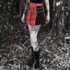 Women's irregular plaid Punk skirt