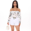 Mesh Butterfly Blouses Women Sexy Off Shoulder Boning Corset Tops Summer Print